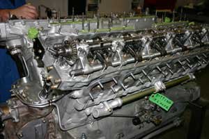 Meteor V12 engine on display before installation